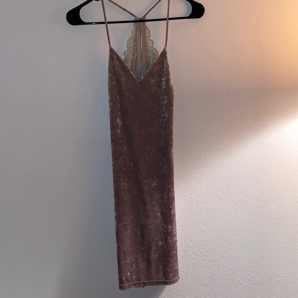 Grayish purple mini dress